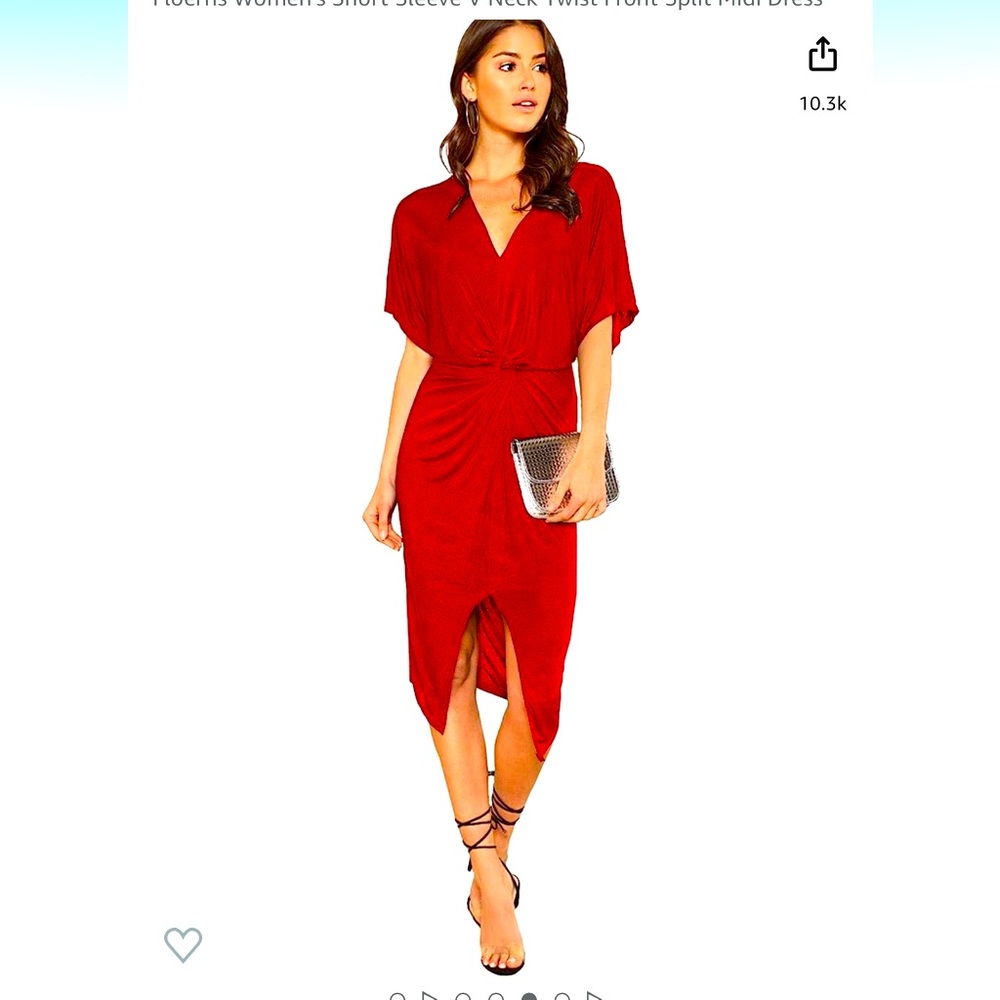 Red Midi Dress | L